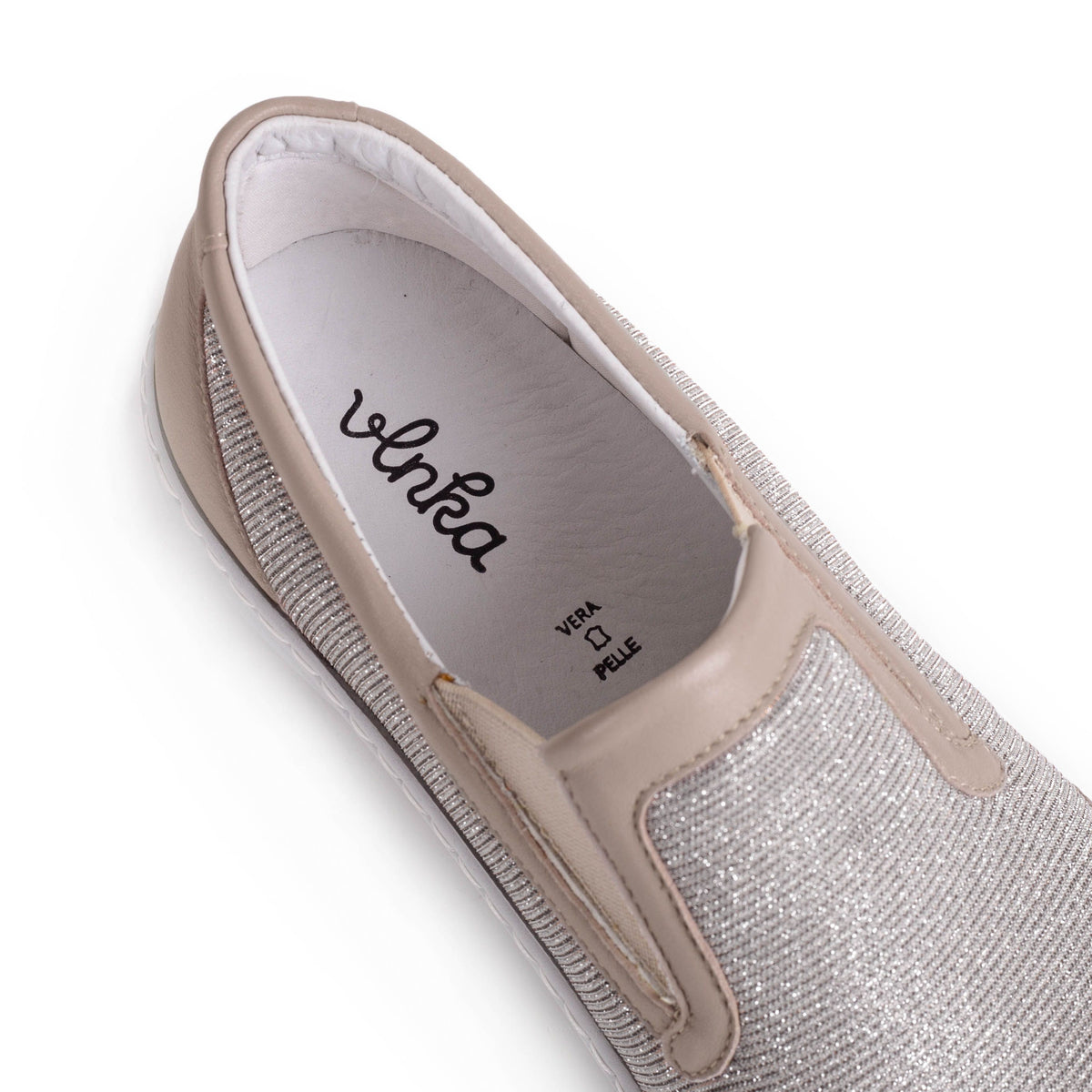 Damballerinor i läder Jolana beige