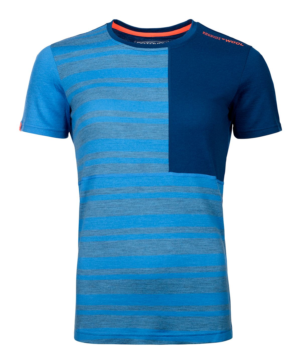 Damt-shirt av merinoull 185 Rock'n'Wool Short Sleeve Ortovox himmelsblå