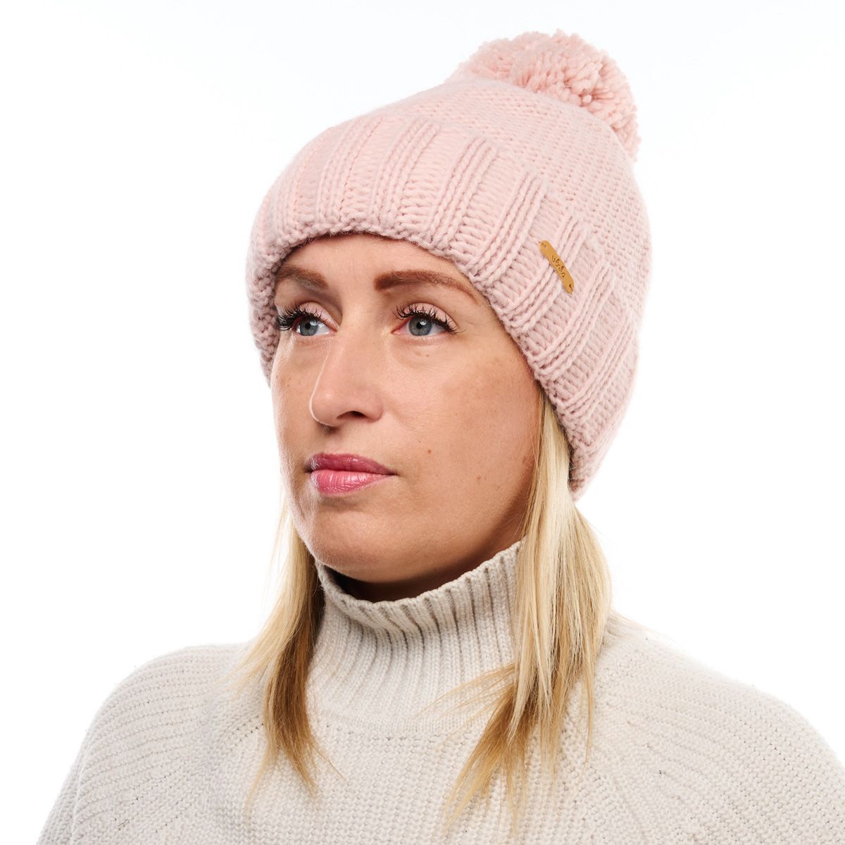 Mössa med fårull Woolee V03 rosa