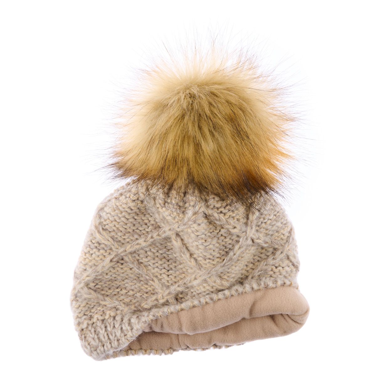 Mössa med fårull Woolee V09 beige