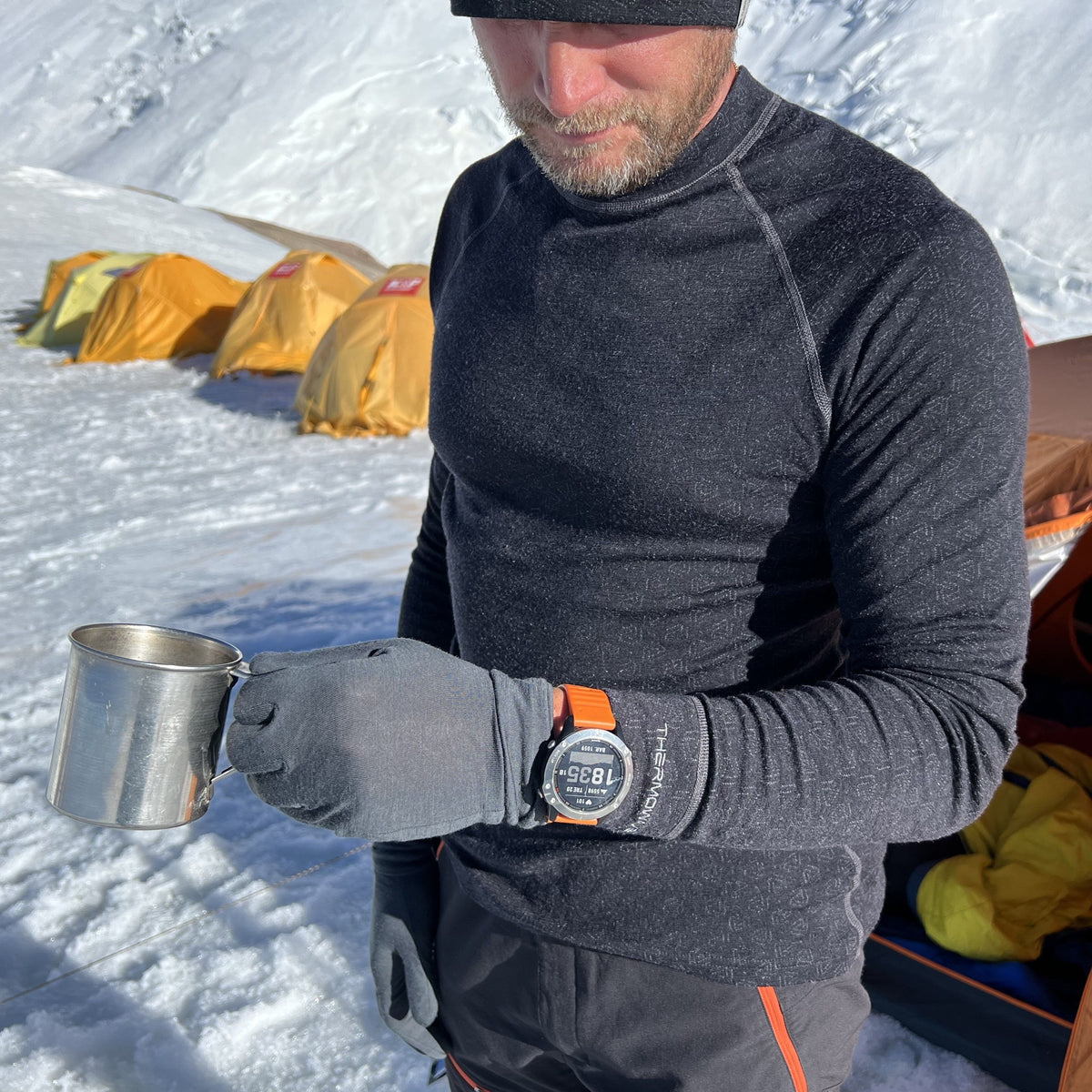 Herrfunktionströja i merinoull XTREME Thermowave svart
