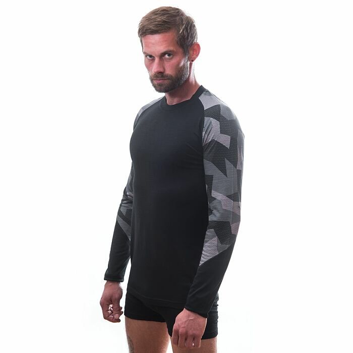 Herrfunktionströja Sensor Merino Impress Camo