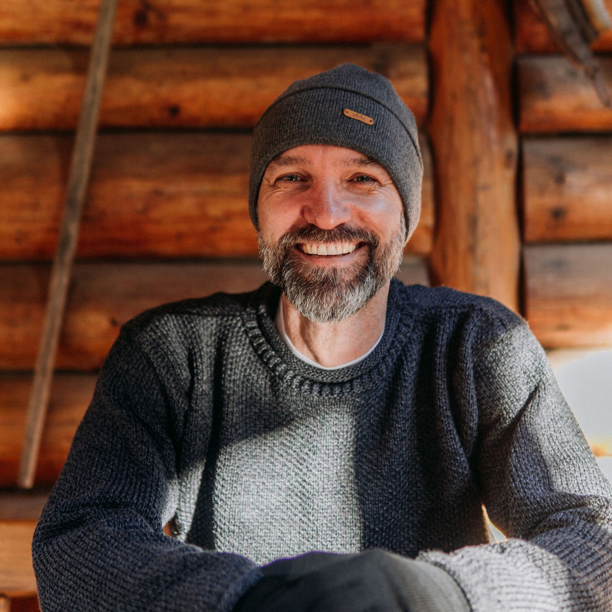 Herrpullover ulltröja merinoull grå