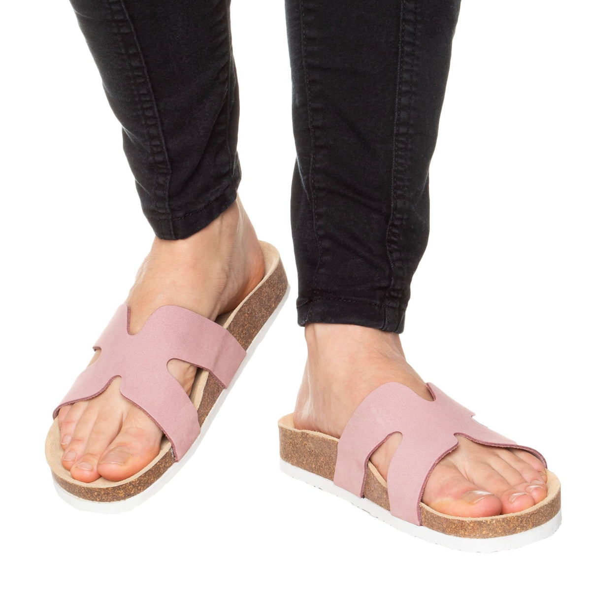 Anatomiska damkorkslip-in-tofflor Zora rosa