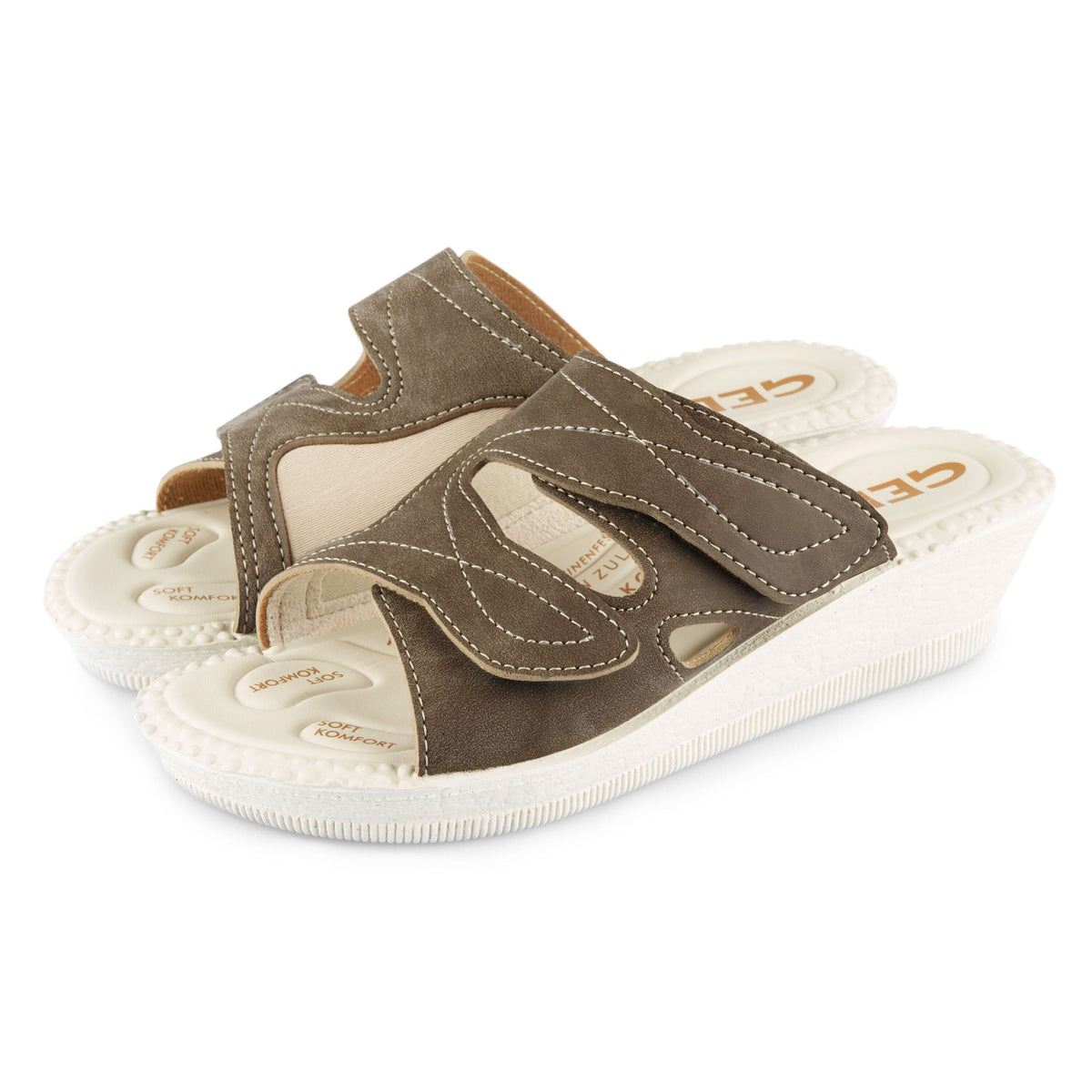 Gel-slip-in-tofflor för dam för hallux Milada brun