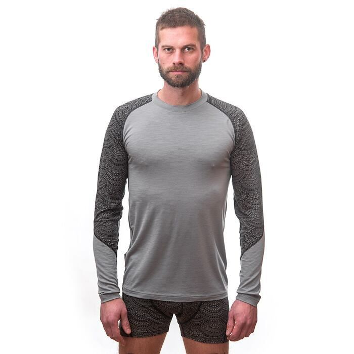 Herrfunktionströja Sensor Merino Impress grå/maori