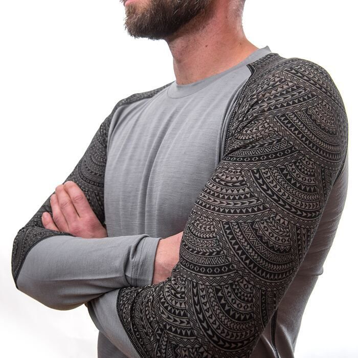 Herrfunktionströja Sensor Merino Impress grå/maori