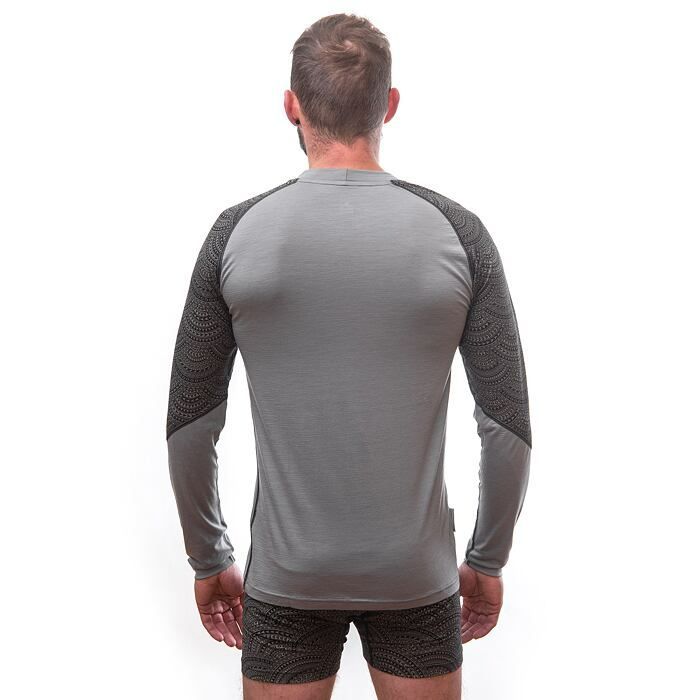 Herrfunktionströja Sensor Merino Impress grå/maori