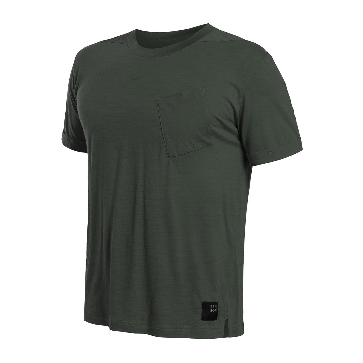 Herr-T-shirt Sensor Merino Air Traveller olivgrön