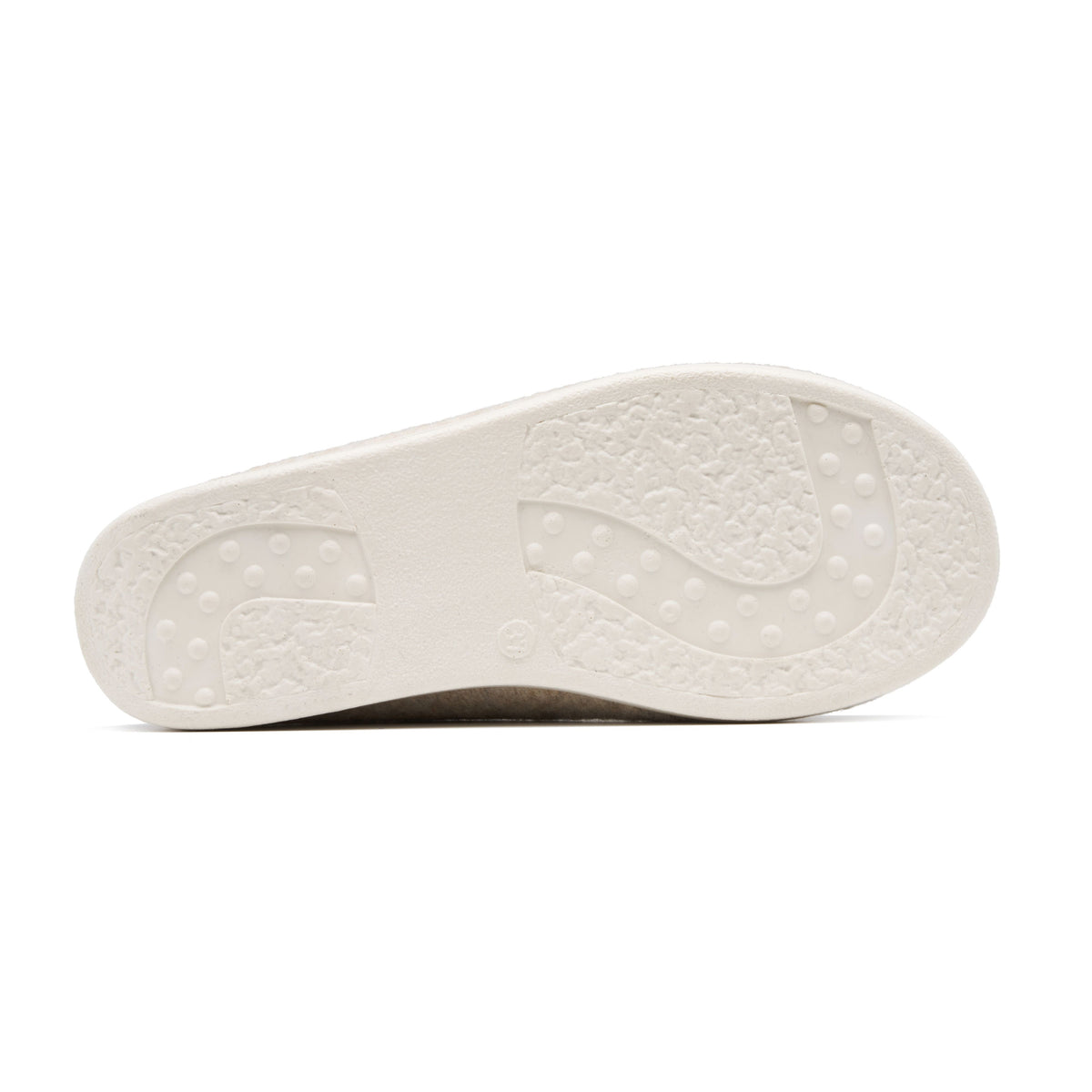 Tofflor av ullfilt beige