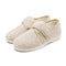 Tofflor av ullfilt med kardborreband beige