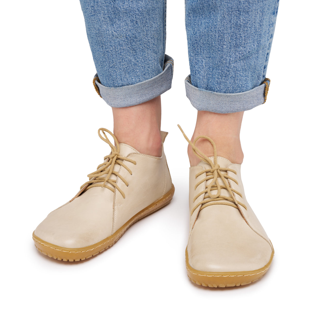 Dam barfota läderskor Olivie beige