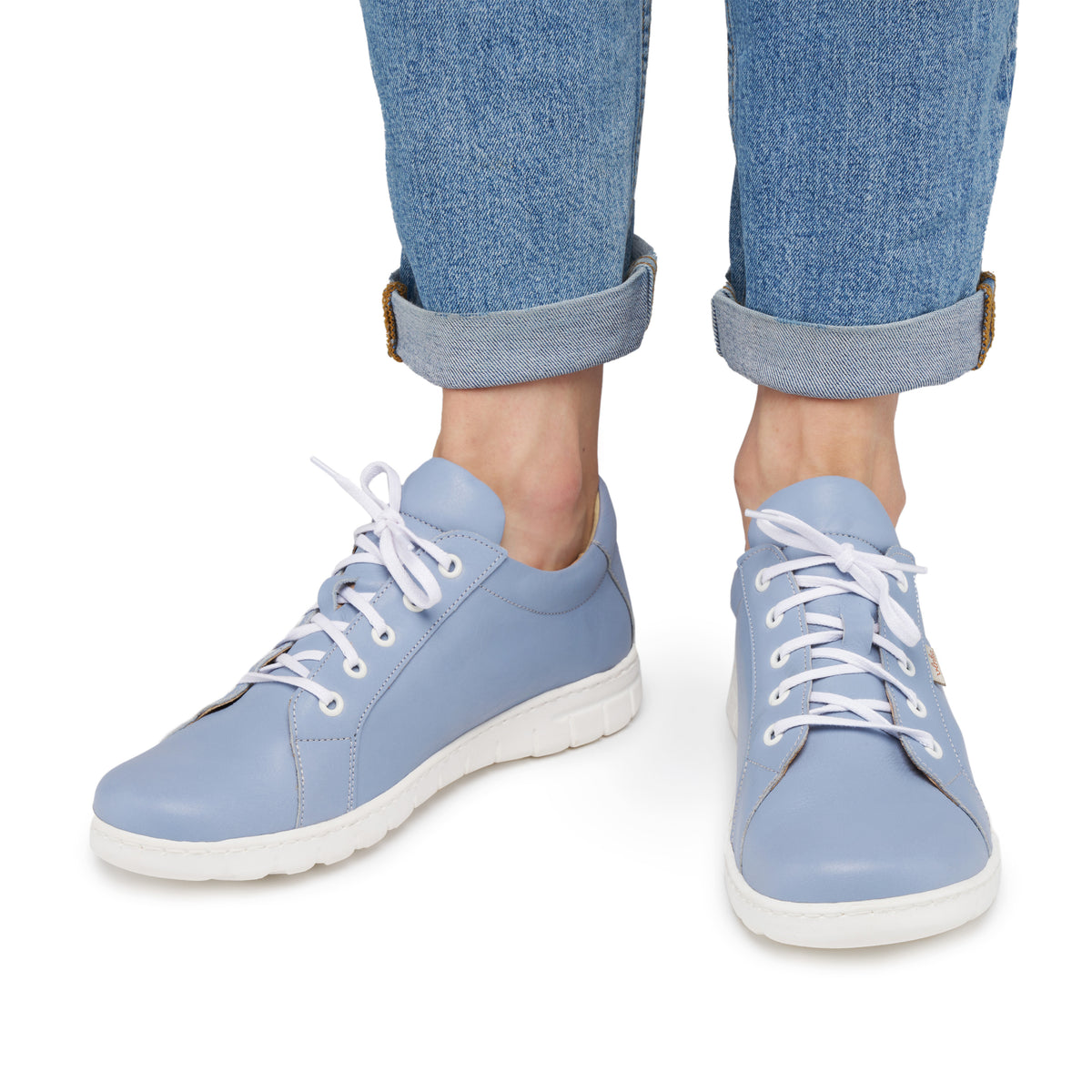 Damlädersneakers Nina blå