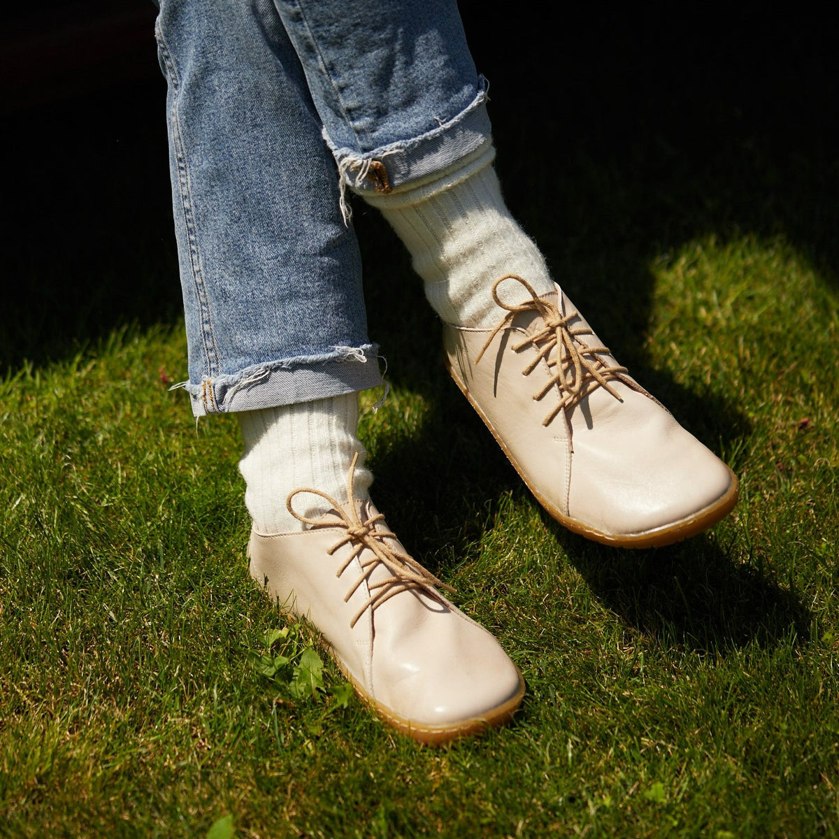 Dam barfota läderskor Olivie beige