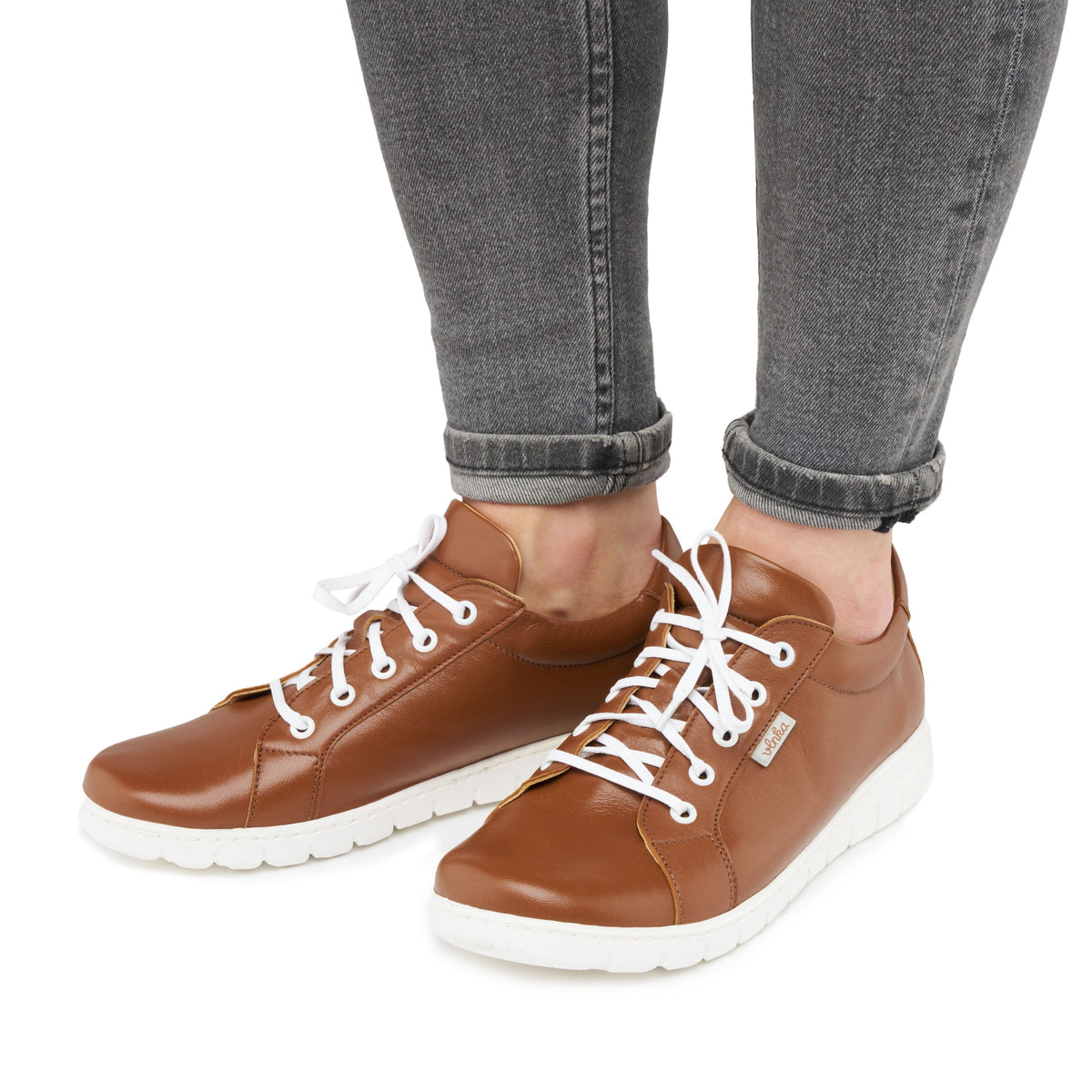 Damlädersneakers Nina brun