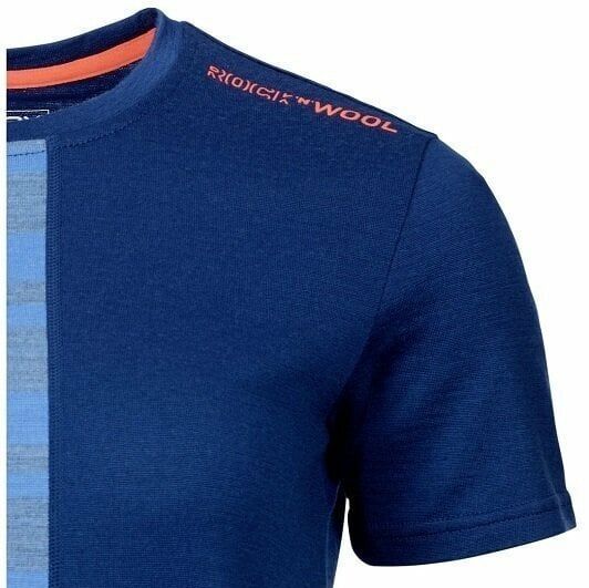 Damt-shirt av merinoull 185 Rock'n'Wool Short Sleeve Ortovox himmelsblå