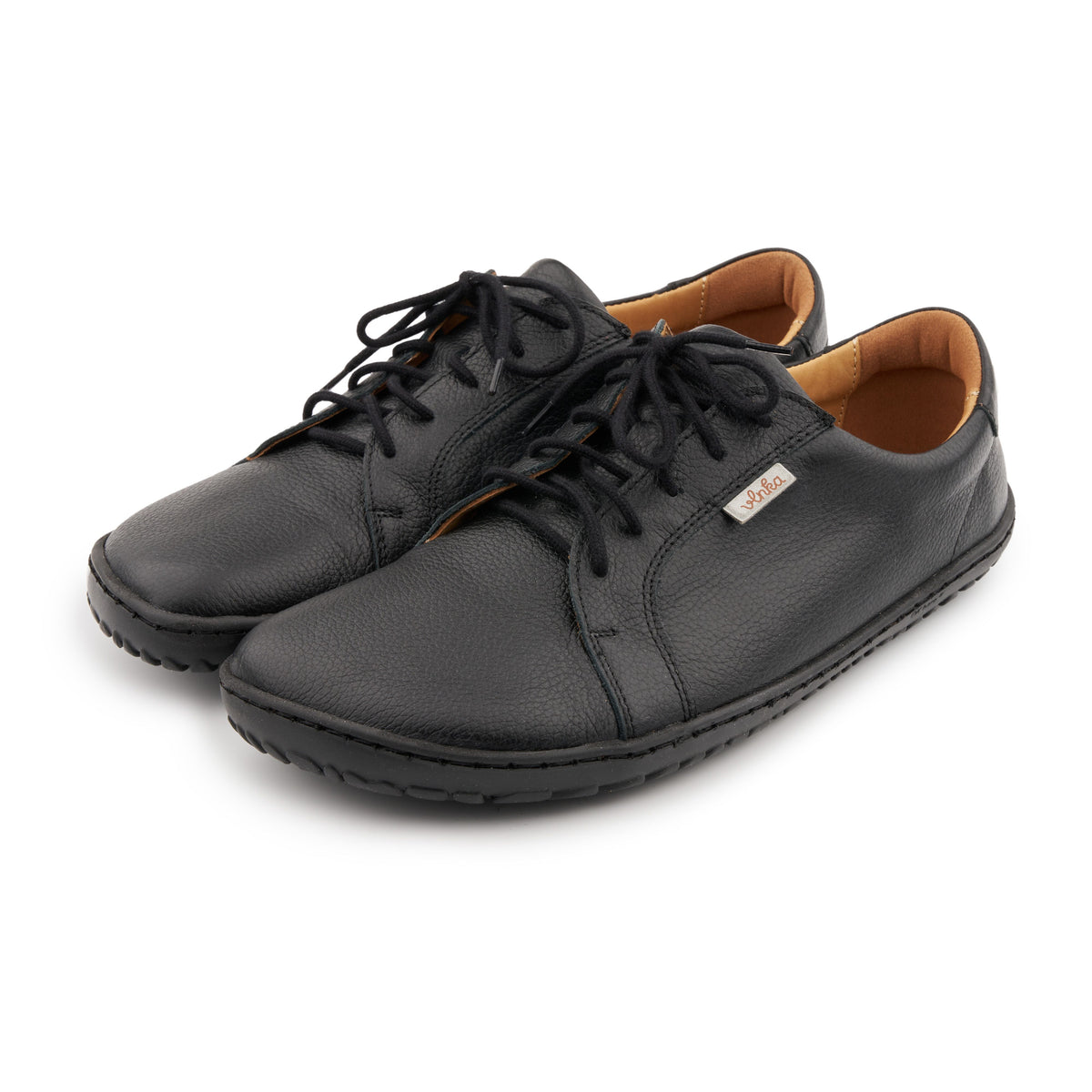 Barefoot lädersneakers Mira svart