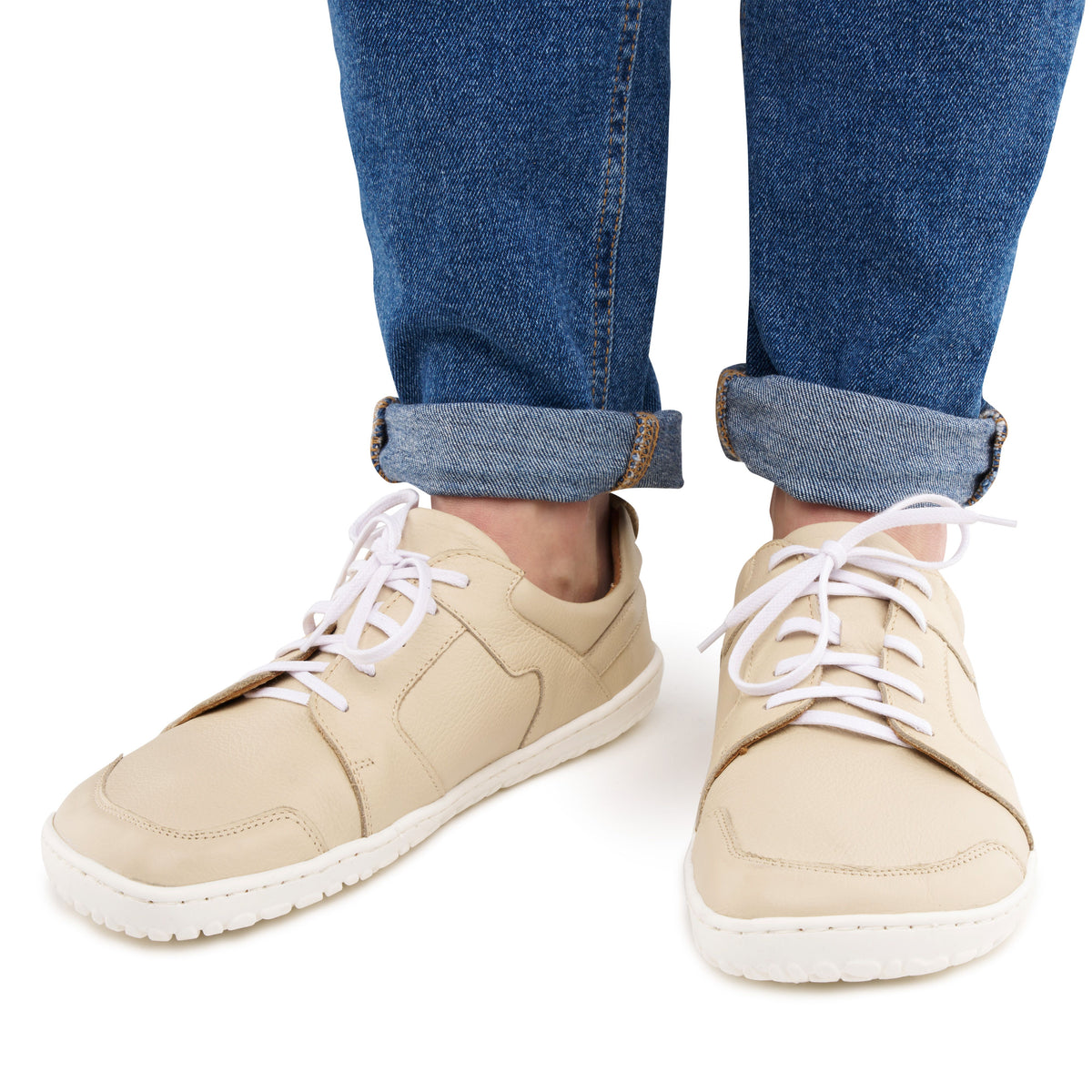 Barefoot lädersneakers Sasa beige