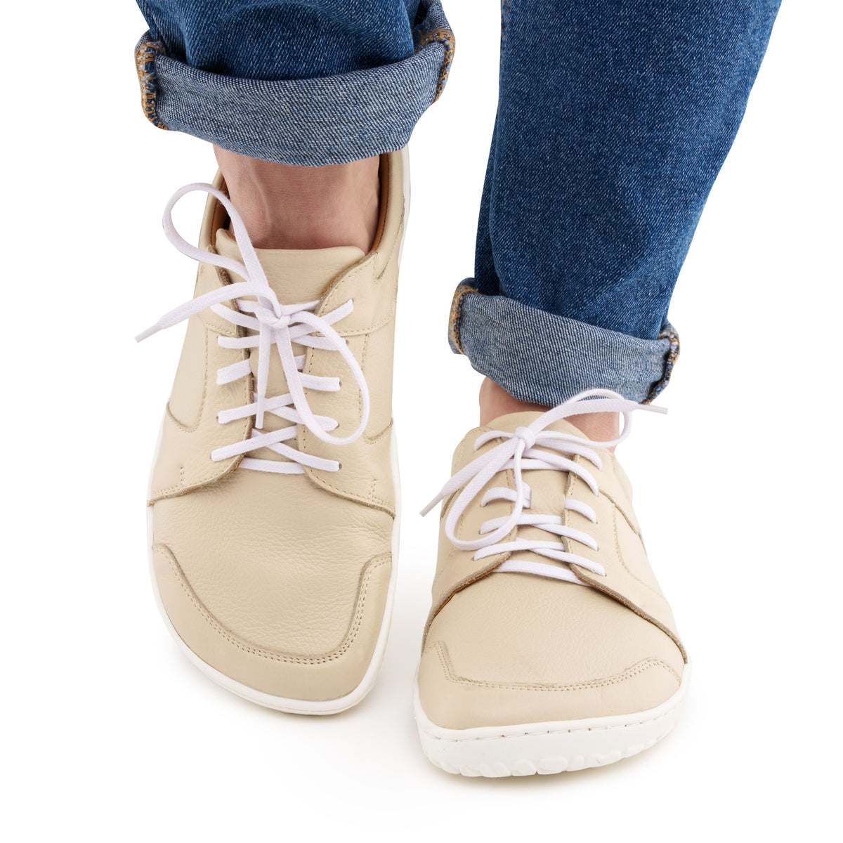 Barefoot lädersneakers Sasa beige