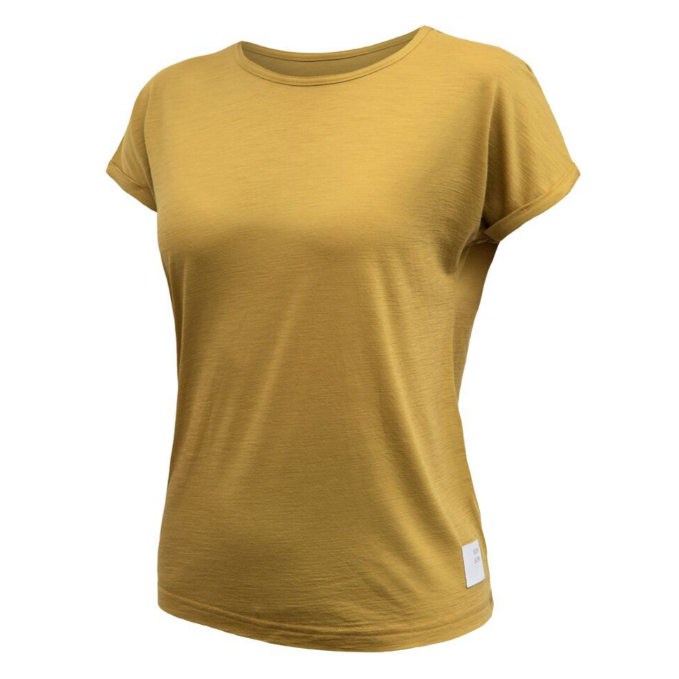 Dam t-shirt Sensor Merino Air Traveller senapsgul
