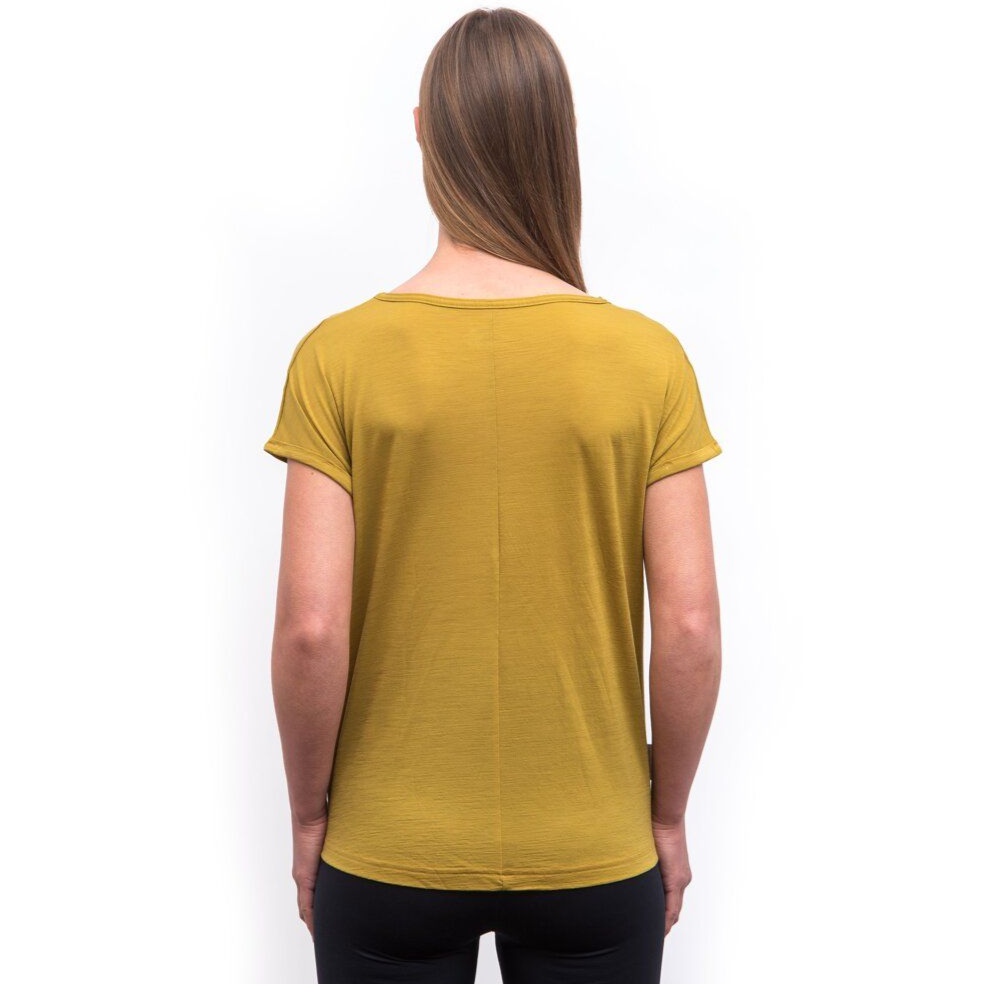 Dam t-shirt Sensor Merino Air Traveller senapsgul