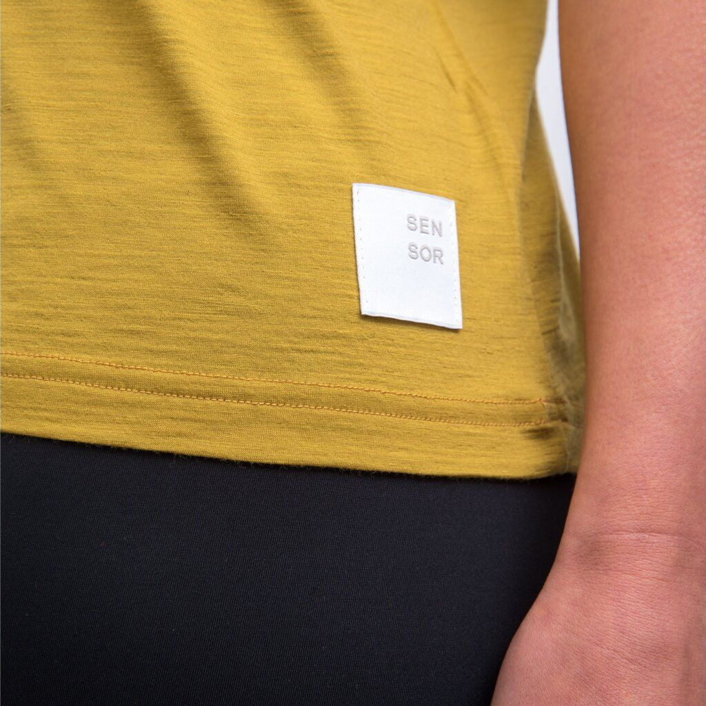 Dam t-shirt Sensor Merino Air Traveller senapsgul