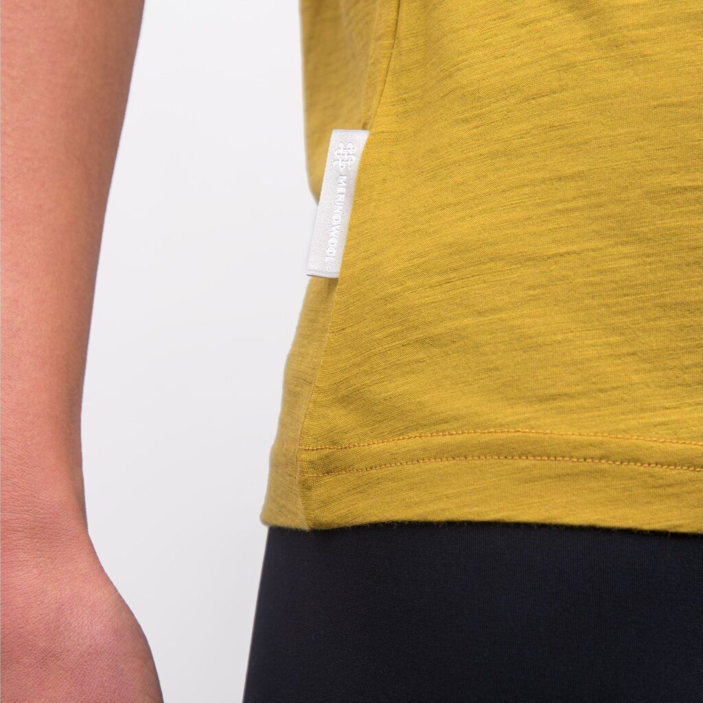 Dam t-shirt Sensor Merino Air Traveller senapsgul