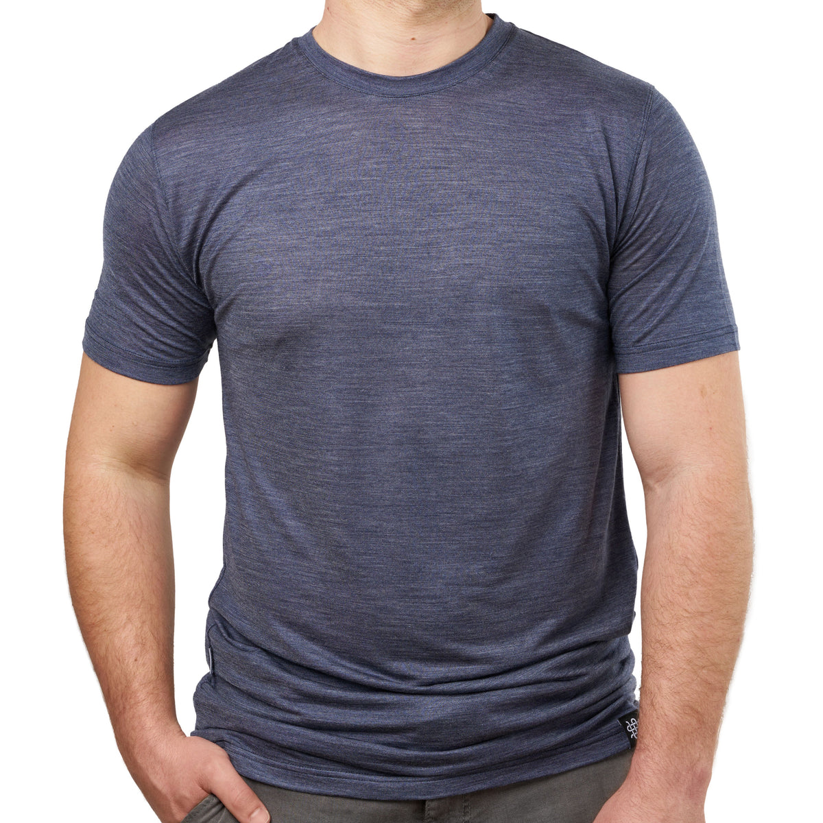 Herr-t-shirt Woolee i en blandning av merinoull och tencel blå