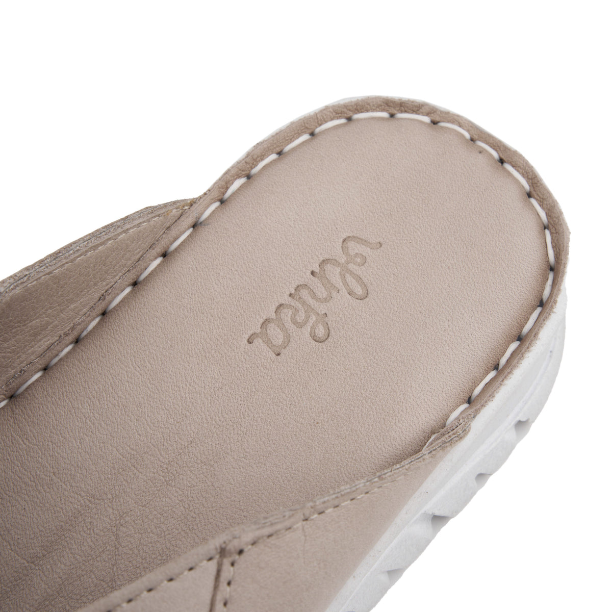 Damläderslip-in-tofflor Klaudie beige
