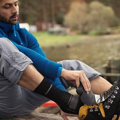Merinoullstrumpor Discover Hiking socks Thermowave svart