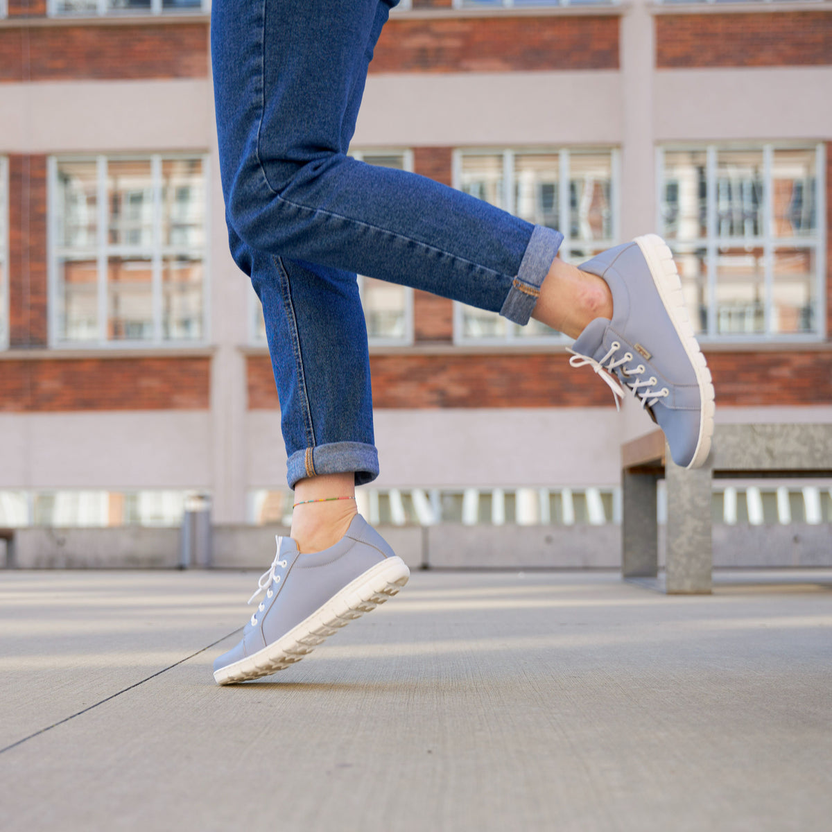 Damlädersneakers Nina blå