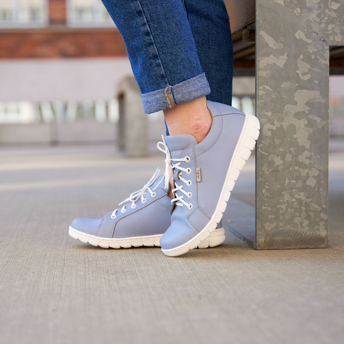 Damlädersneakers Nina blå