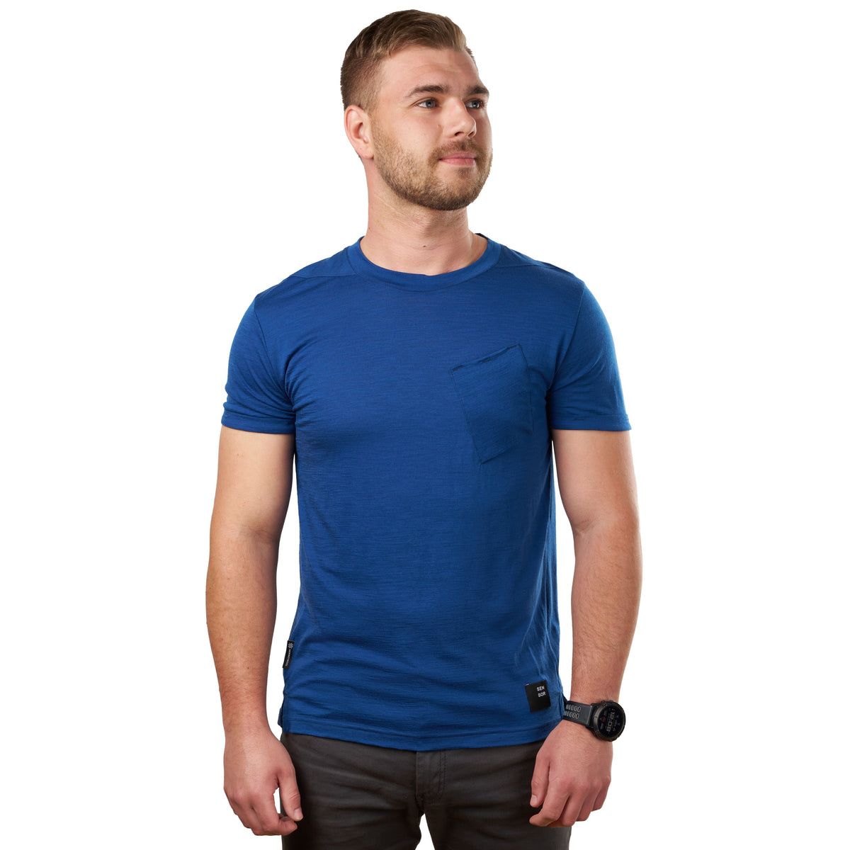 Herr t-shirt Sensor Merino Air Traveller mörkblå