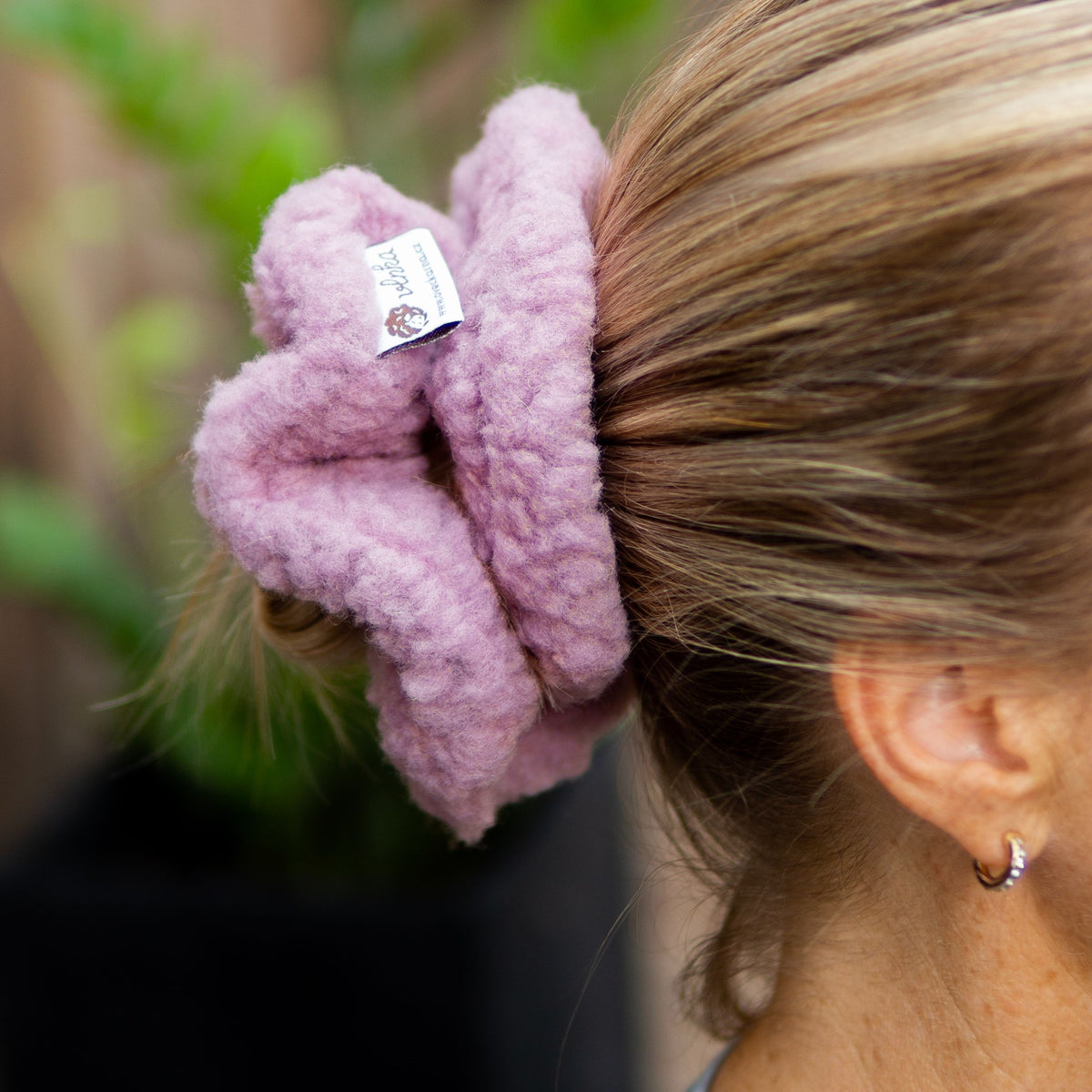 Ull-scrunchie hårsnodd rosa
