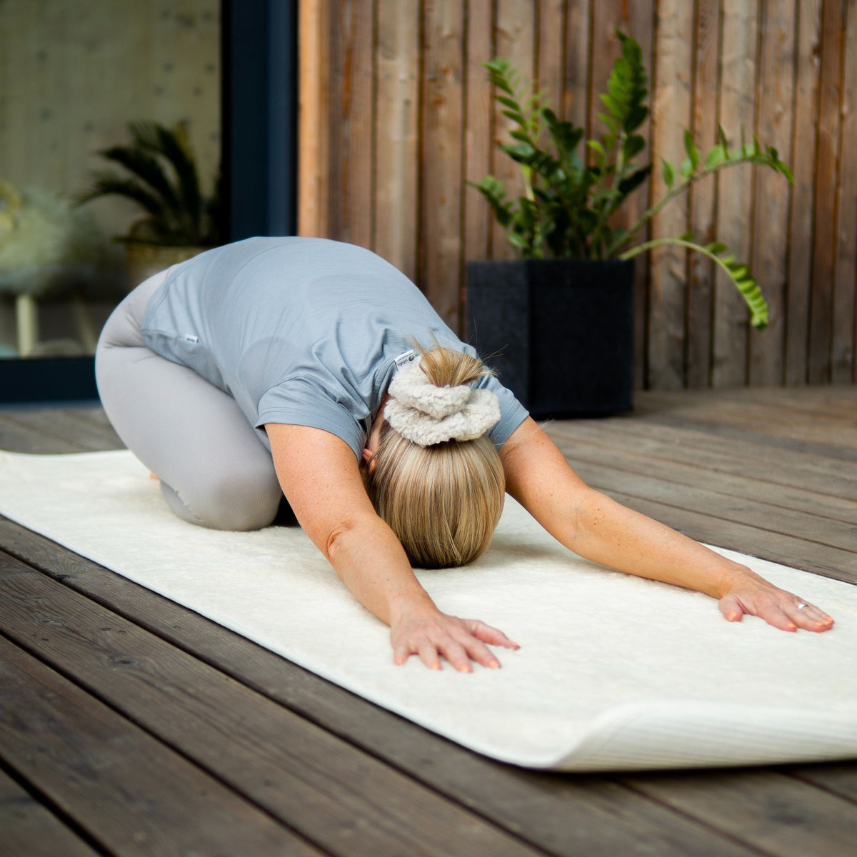 Yogamatta av merinoull