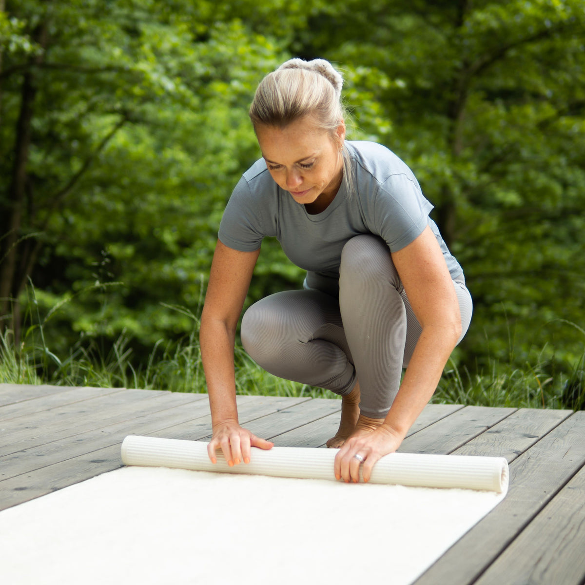 Yogamatta av merinoull