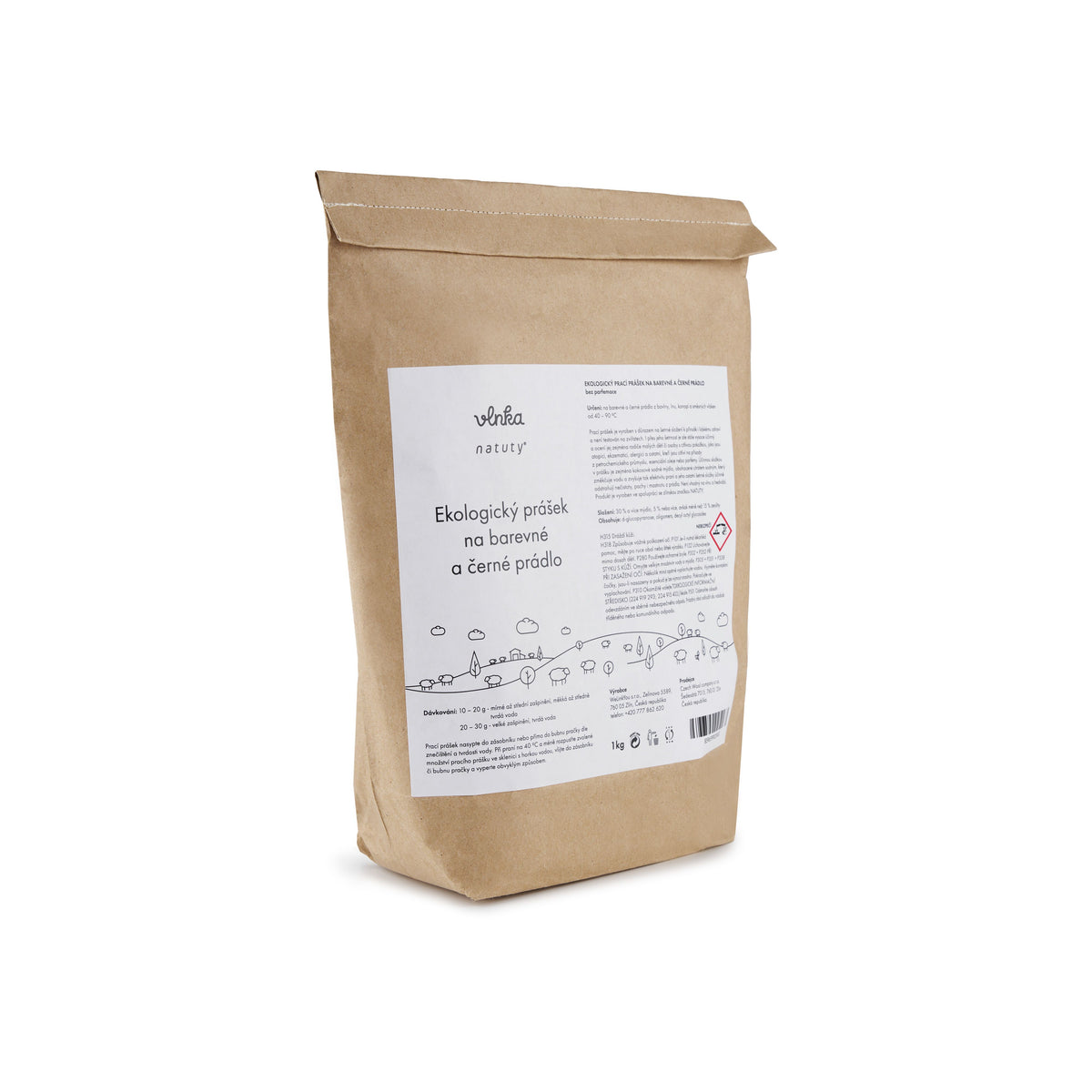 Ekologiskt tvättmedel för kulört- och svarttvätt Woolee 1 kg