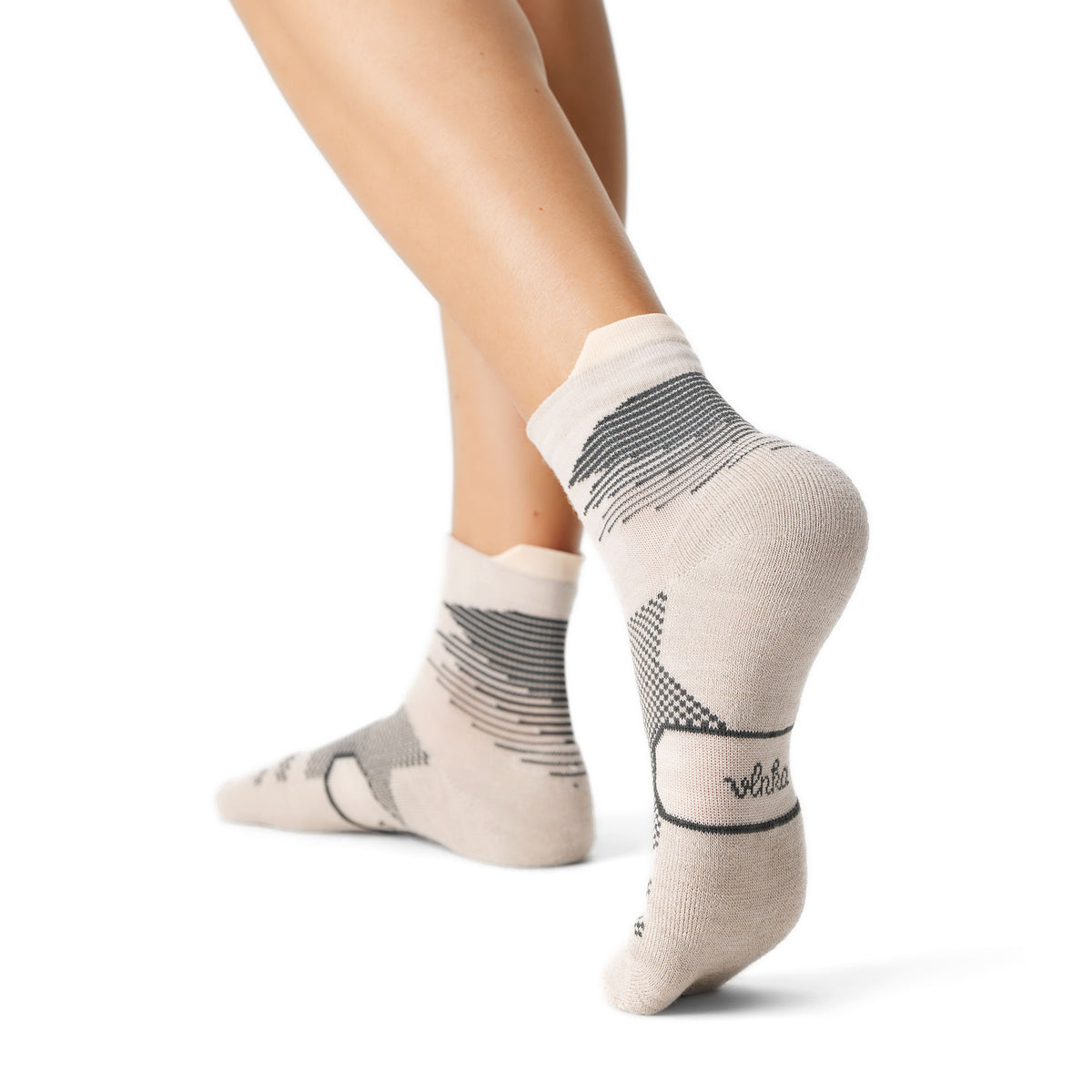 2 par sportstrumpor av merinoull beige