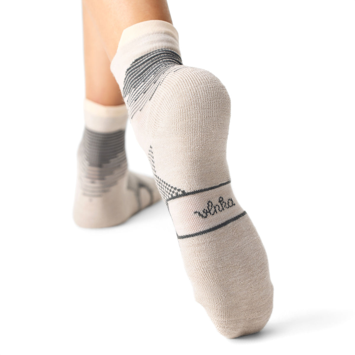 2 par sportstrumpor av merinoull beige