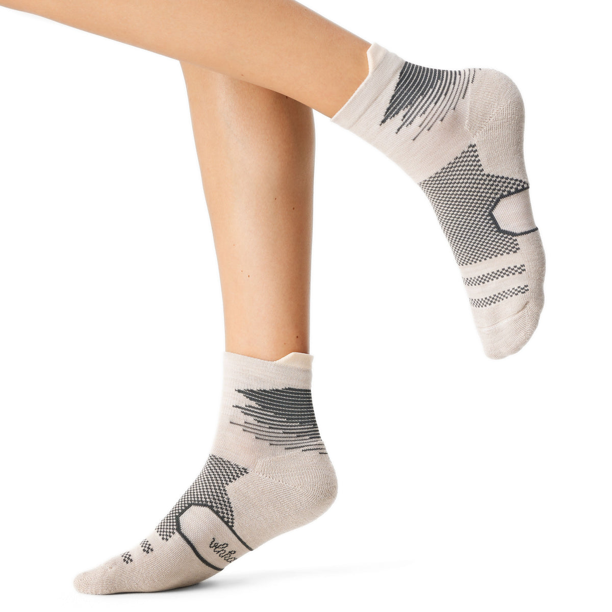 2 par sportstrumpor av merinoull beige