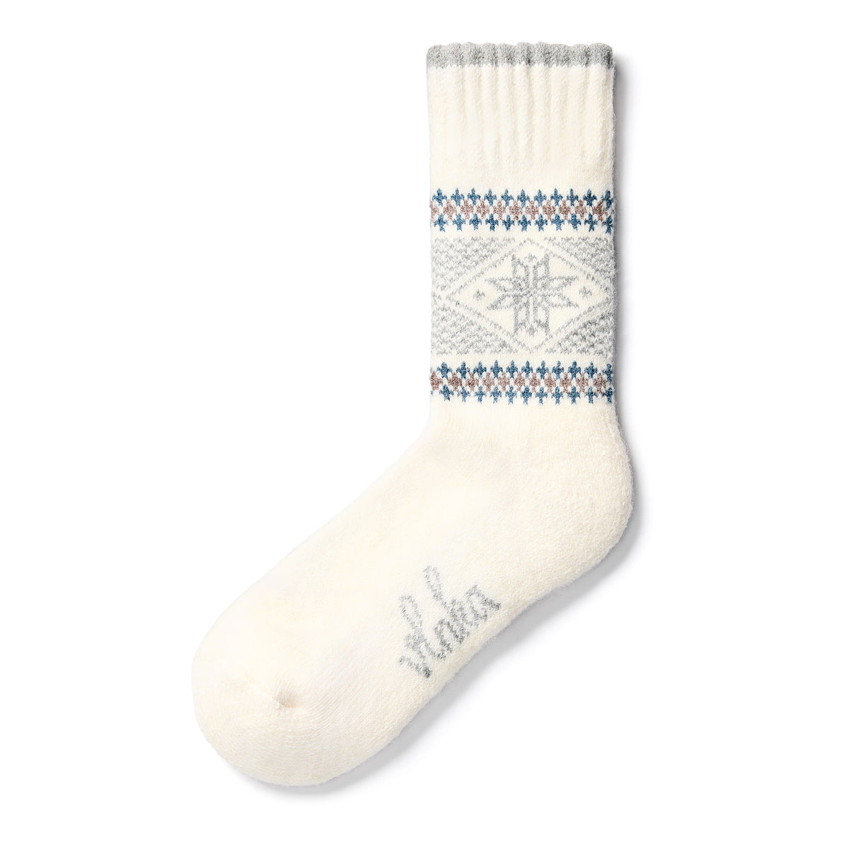 Merinoullstrumpor snöflinga vit