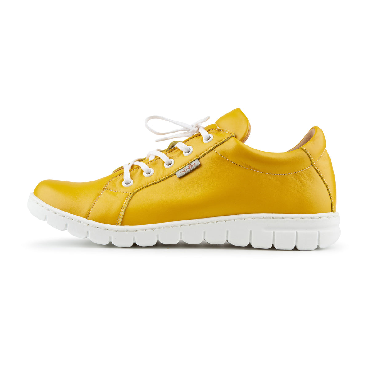 Damlädersneakers Nina gul