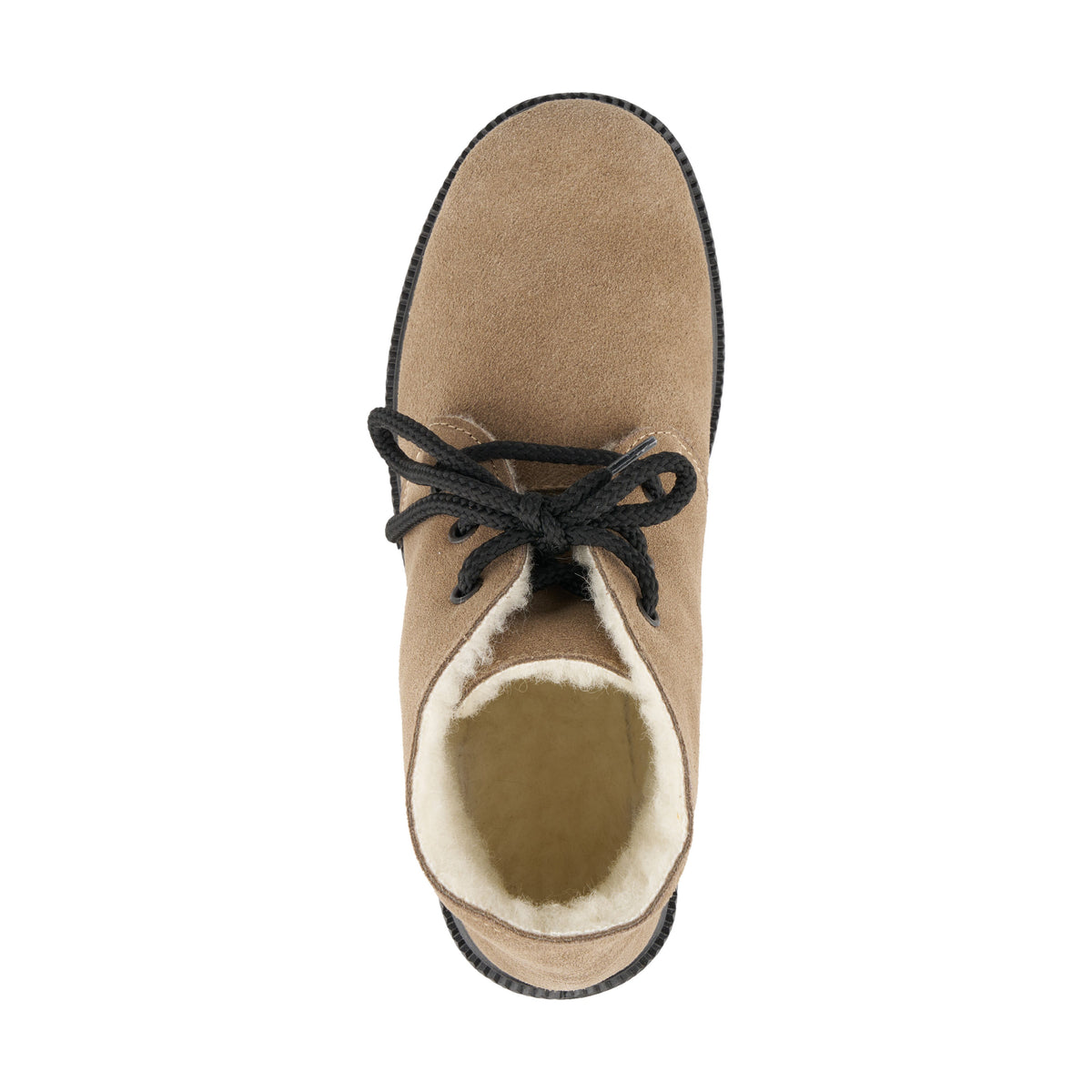 Damlädervinterkängor med fårull Amelie beige