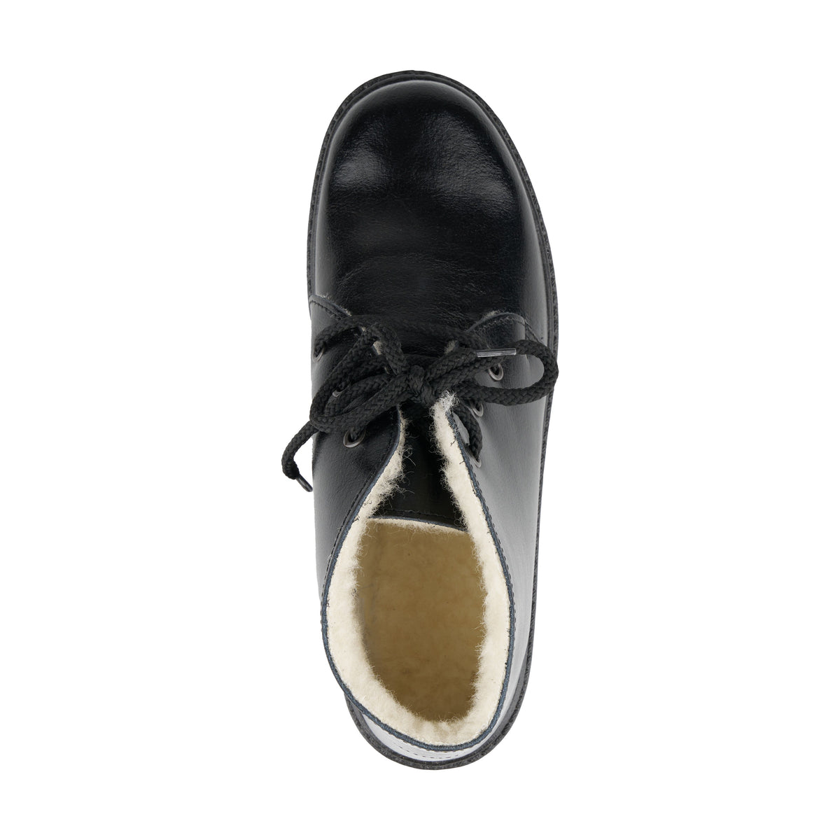 Herr läder vinterkängor med fårull Radan svart