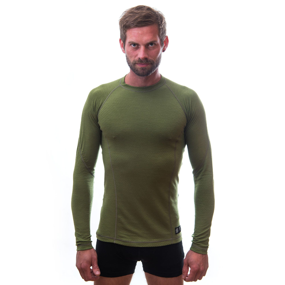 Herrfunktionströja Sensor Merino Double Face grön