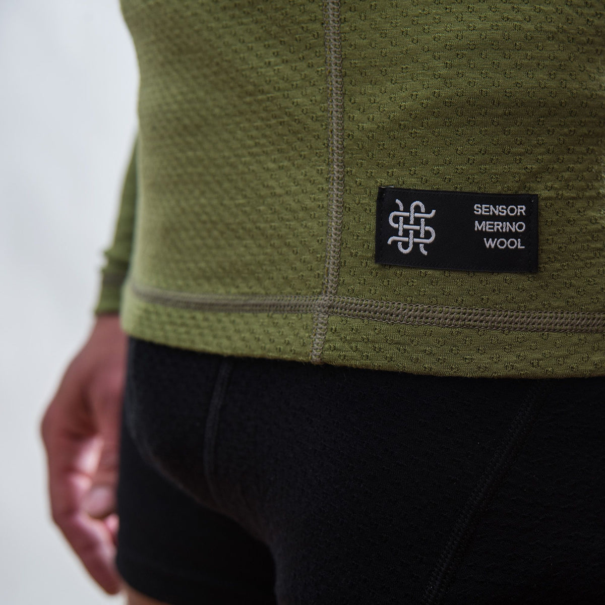 Herrfunktionströja Sensor Merino Double Face grön