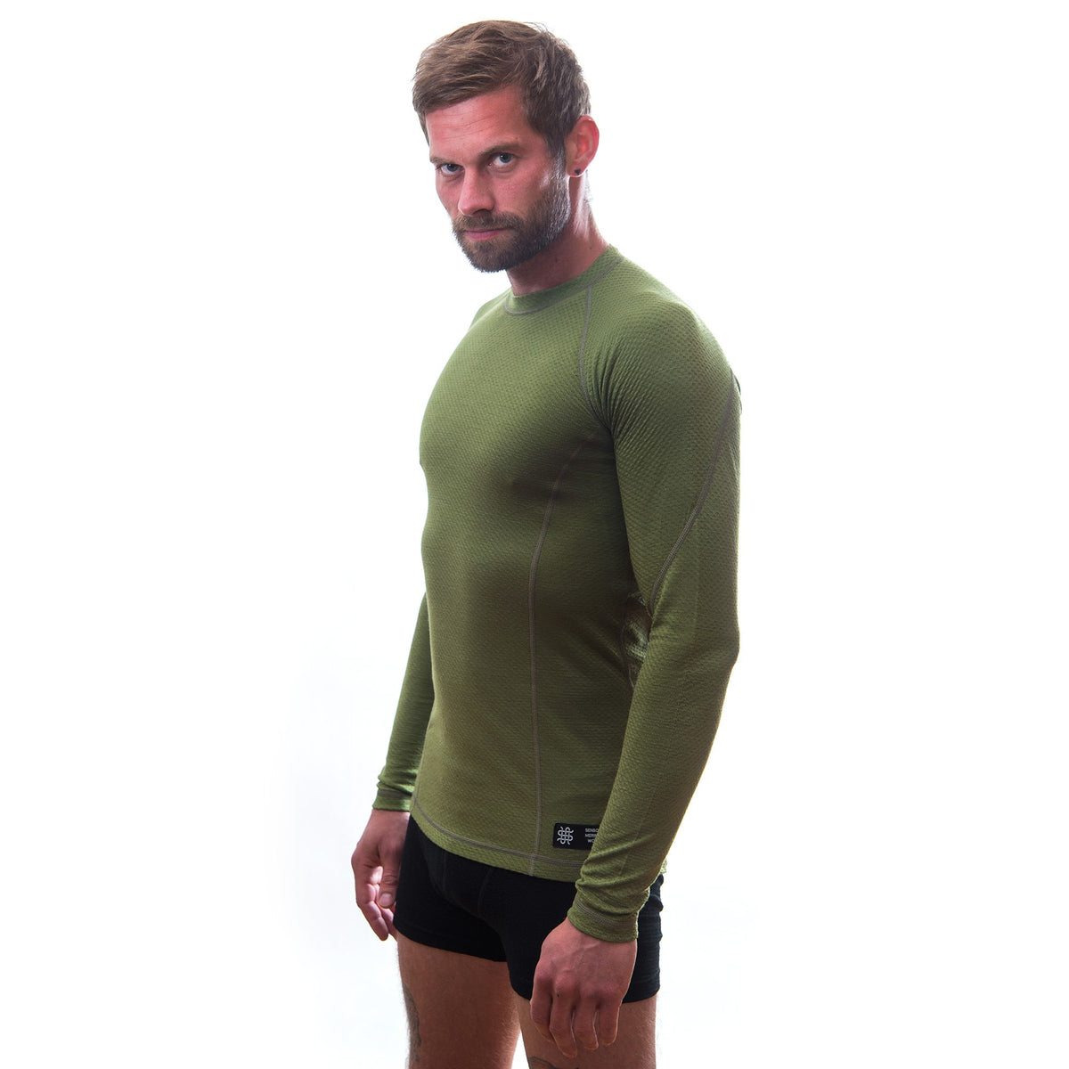 Herrfunktionströja Sensor Merino Double Face grön