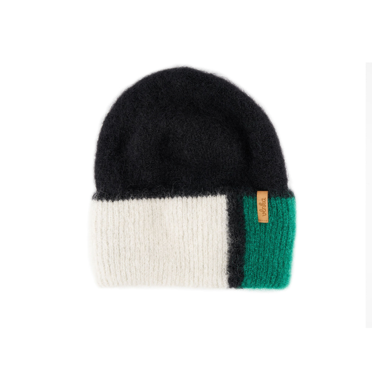Mohairmössa med merinoullsfoder Polvorines svart