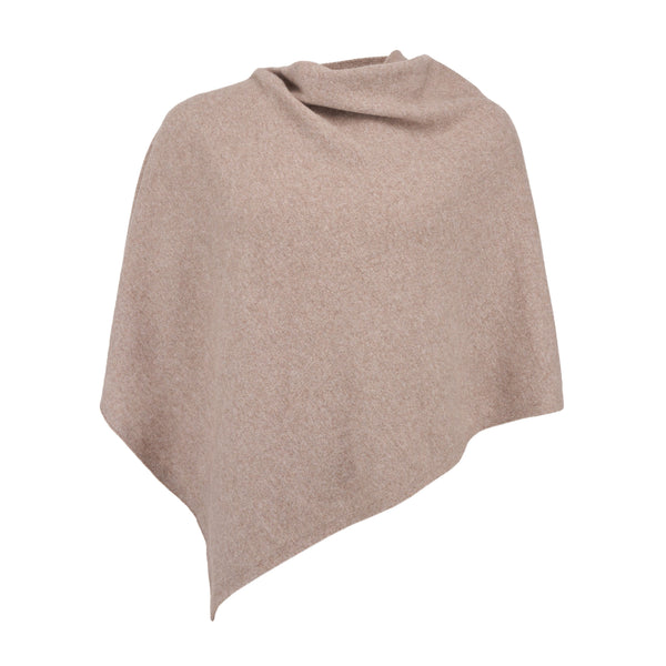 Merinoullponcho med kashmir Lazio brun