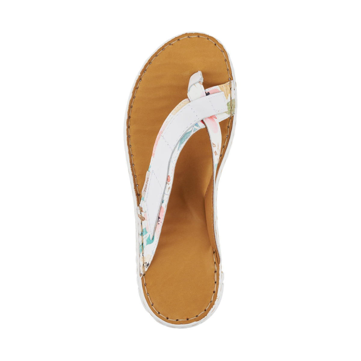 Damläderflip-flops blommiga vit